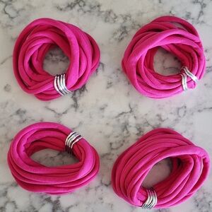 NEW Birdie Num Num elastic bracelets Hot Pink Set of 4